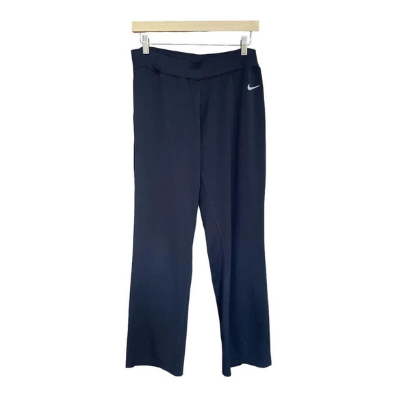 NIKE Women's Fit Dry Black Weave Knit Wide Leg Pockets Pants Size Medium 8/10 - Picture 3 of 10